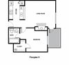 One Bed One Bath Floorplan H One Bed One Bath Floorplan H with 593 square feet, at Charbonneau, Seattle, WA, 98101